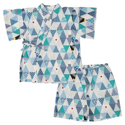 akachan honpo - 兩件式甚平-富士山鱗紋-米白色-日本製