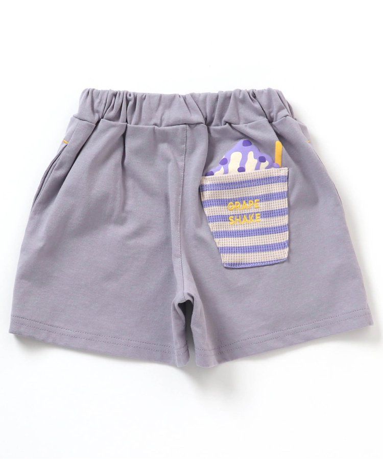 日本 BREEZE - 奶昔造型口袋膝上短褲-草莓-粉紅