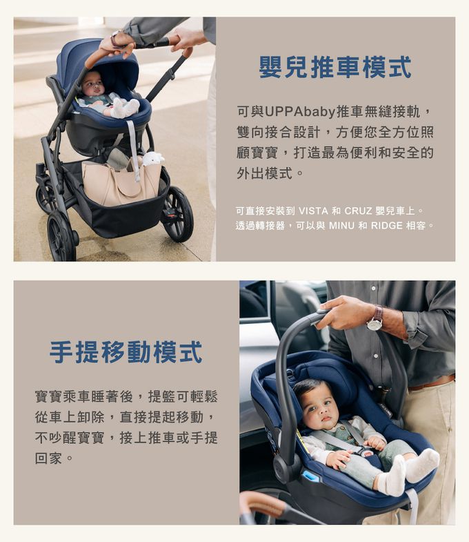 美國UPPAbaby - MESA i-Size 新生兒提籃-藍灰-4.4 kg