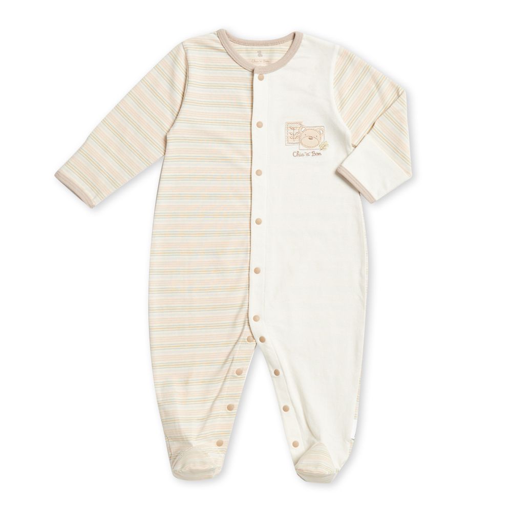 有機棉帶腳套兔裝/連身衣(3-12個月)