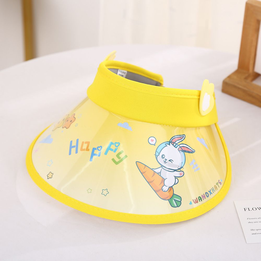兒童空頂遮陽帽-太空兔-黃色 (建議2-6歲)