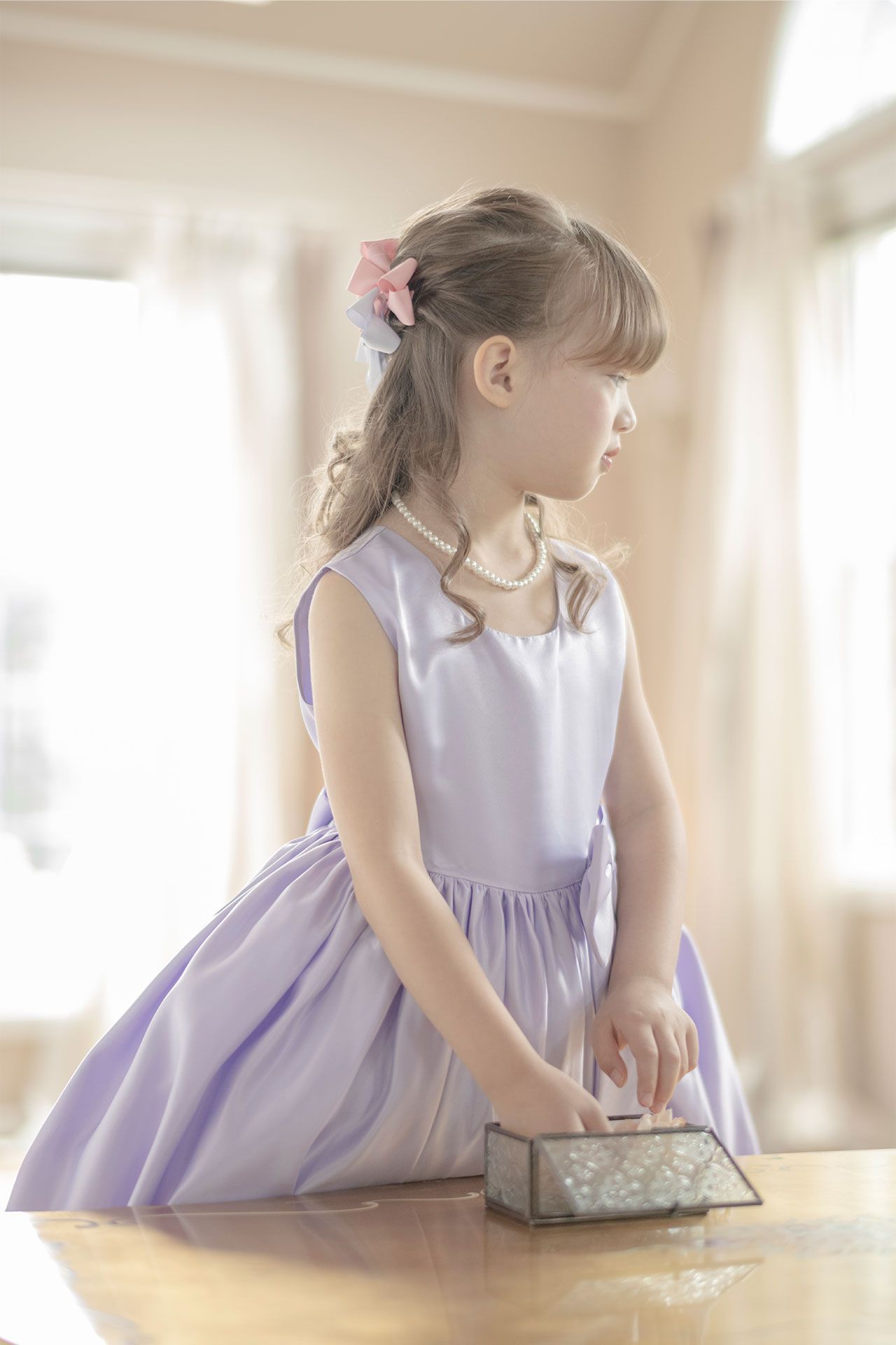 日本 Catherine Cottage - 浪漫蝴蝶結三種配色髮夾(6入組)-灰x紫羅蘭x水藍