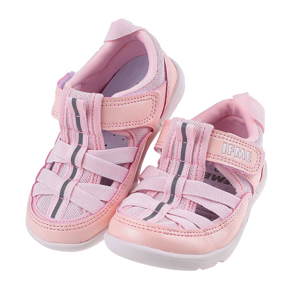 日本IFME - 極簡粉色中童機能水涼鞋-粉色