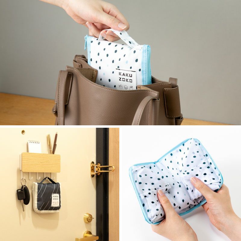 日本 IROHA - 可摺疊收納 寬底便利環保購物袋-基本款-喜樂線條 (S(24x58x13cm))-容量8L/耐重12KG