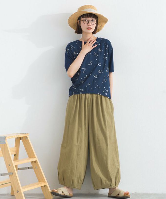 日本 Lupilien - 唯美刺繡舒適棉短袖上衣-花卉-薄荷