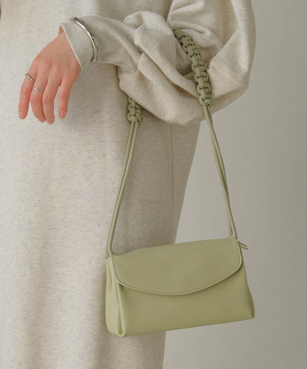 日本 Bab - 編織背袋皮革肩背小包-黑