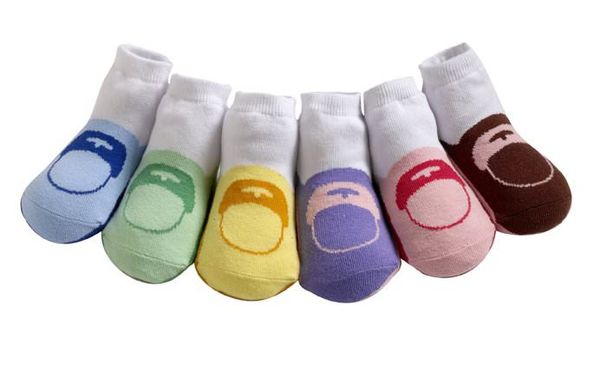 美國 Jazzy Toes - 時尚造型棉襪/止滑襪/假鞋襪/嬰兒襪_六入禮盒組-女孩平底鞋造型鞋襪