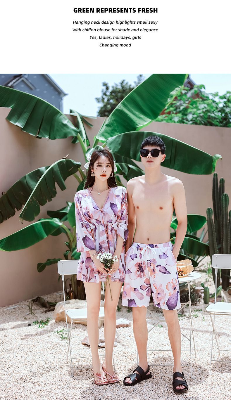 男士泳褲-唯美花瓣-紫+粉-直播專屬