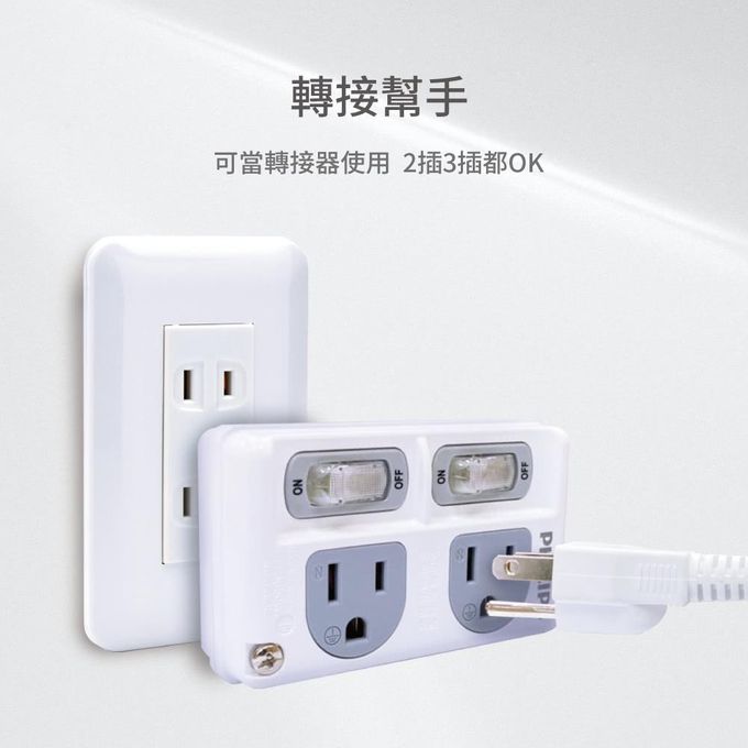 Philips 飛利浦 - 新安規 節能開關 2開2電腦壁插 CHP3020W/96