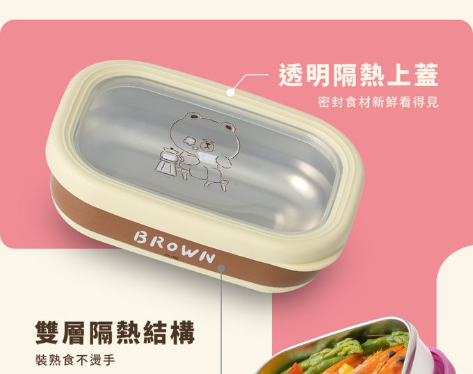 Hiromimi - LINE FRIENDS 宅家手提不鏽鋼保鮮盒3件組-兔兔