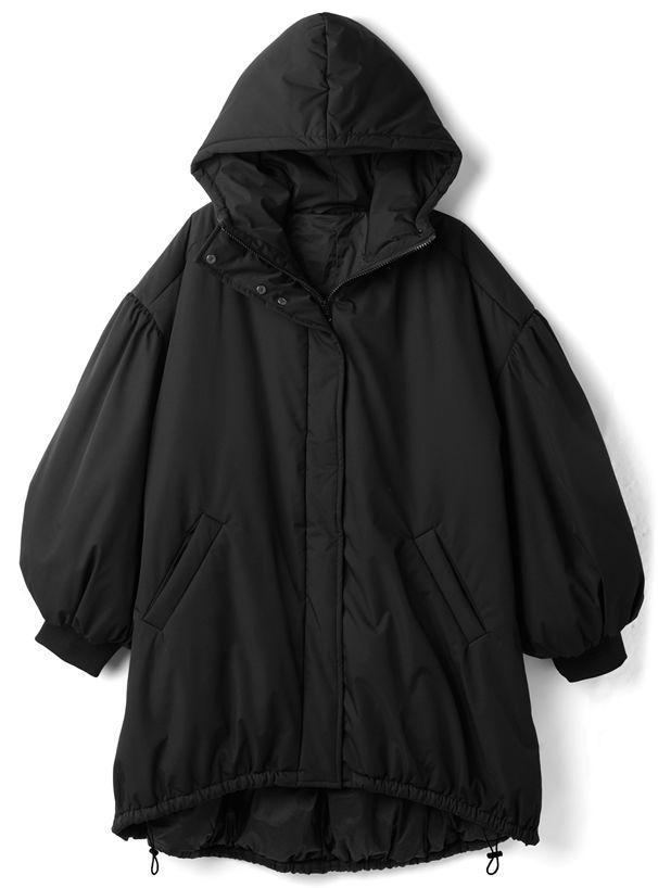 日本 GRL - 街頭感寬鬆鋪棉連帽外套-淺灰 (F)