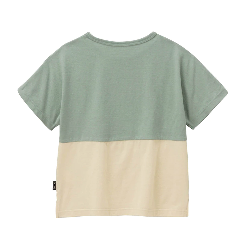 日本千趣會 - GITA 天竺棉印花短T-撞色英文-灰杏