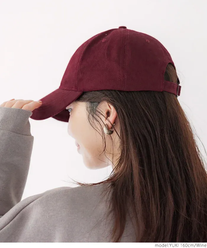 日本 COCA - 100%棉美式復古老帽/鴨舌帽-立體刺繡H-酒紅