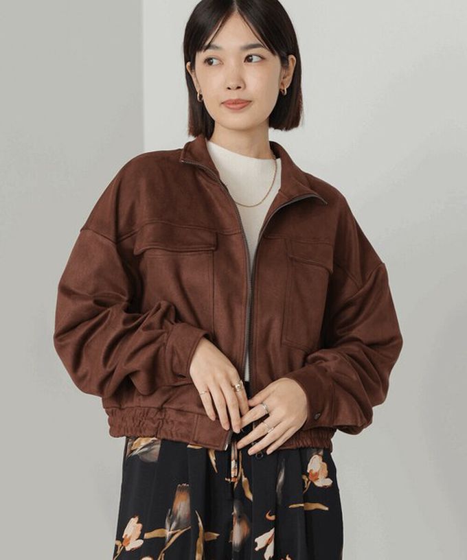 日本 Bab - 麂皮感立領率性口袋俐落外套-黑