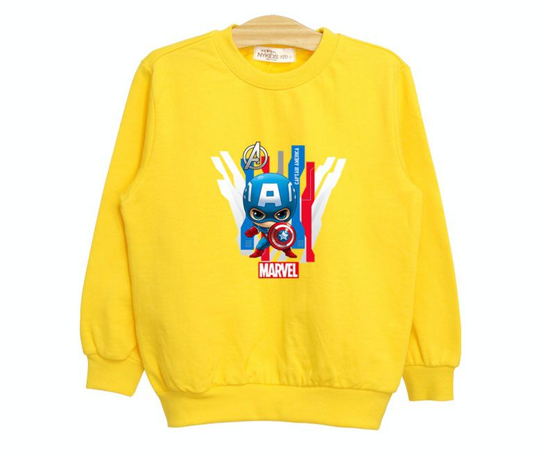 韓國 NYkids - 迪士尼純棉反光T-美國隊長-黃