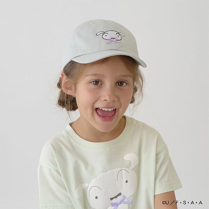 日本 Lycee mine - 聯名款 卡通人物小白刺繡鴨舌帽-紫 (54cm)