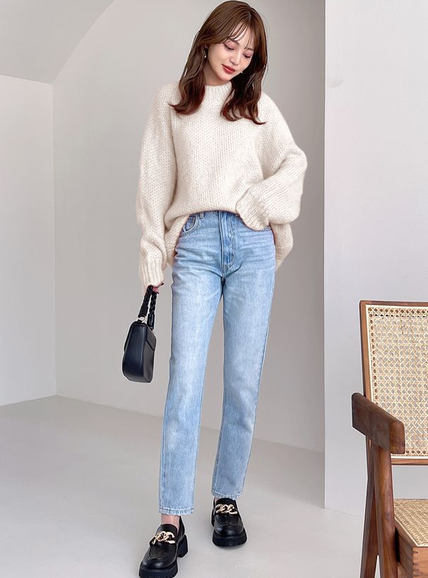 日本 GRL - 柔軟植絨編織毛衣-萊姆黃 (F)