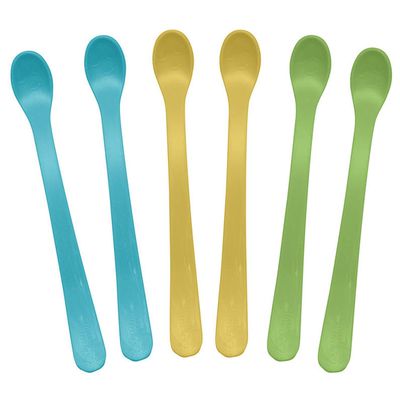 美國 green sprouts 小綠芽 - 寶寶學習吃飯湯匙6入組-水藍組
