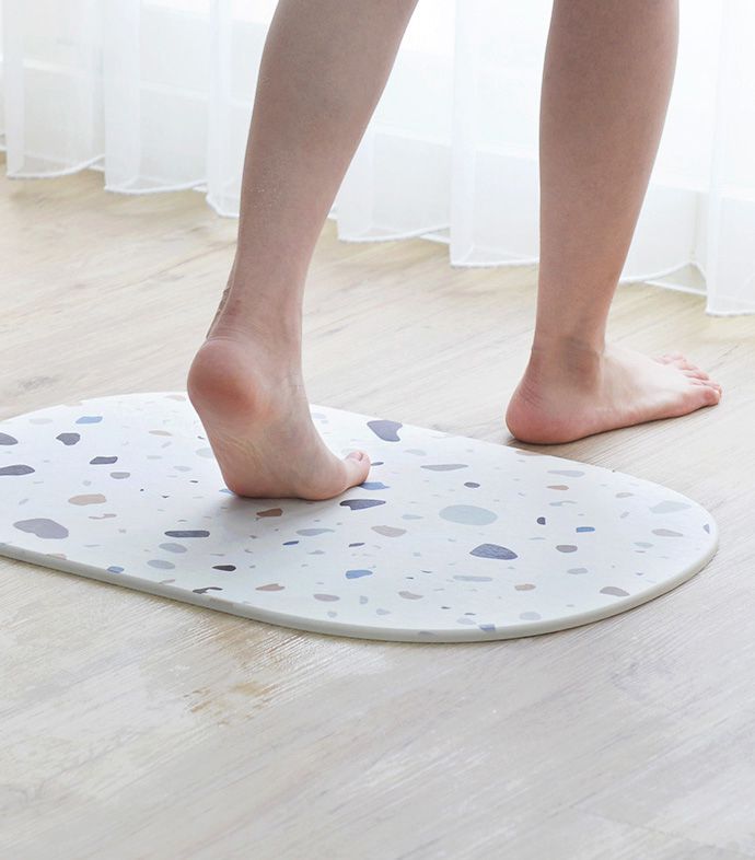 家窩 - MIT 峇斯克印花防霉速乾珪藻土地墊(39x60cm)-4色可選-藍調花磚