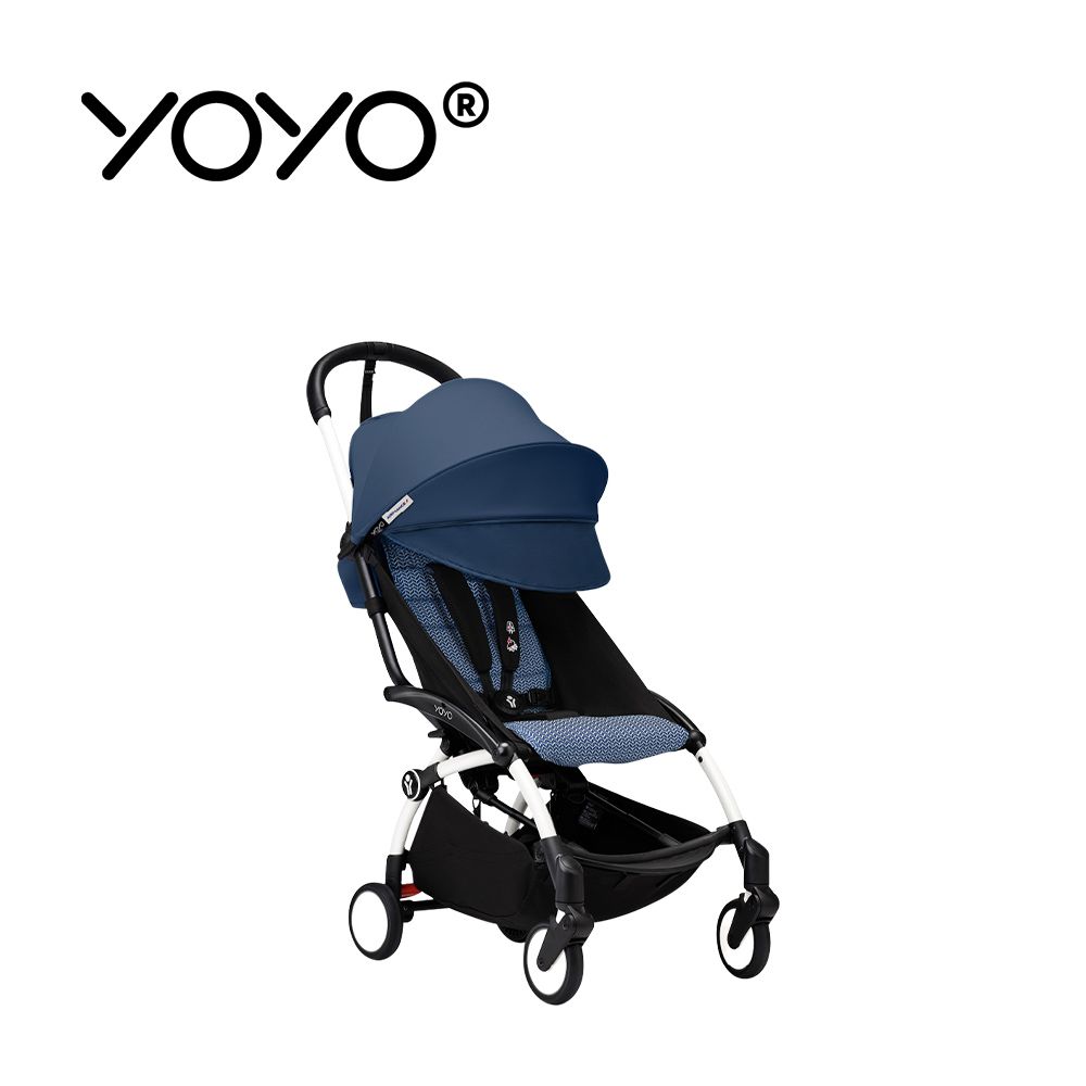 YOYO³ 6+推車組合-(含車架)-白色車架+法航藍色