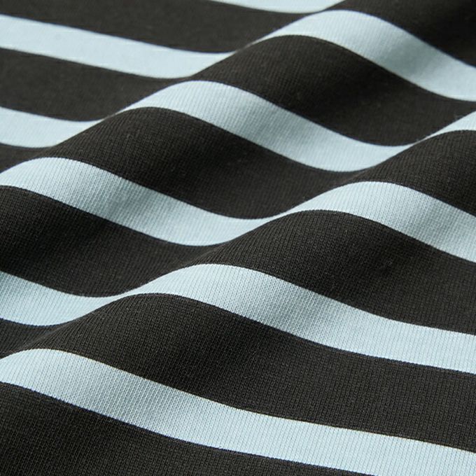 日本 b-ROOM - 柔軟不易皺條紋落肩短袖上衣-黃x棕