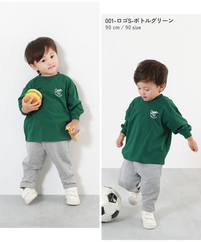 日本 devirock - 100%棉 定番印花寬版長袖上衣-PEACE-紫丁香