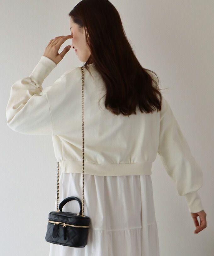 日本 BLUE EAST - 圓領百搭短版長袖上衣-草綠