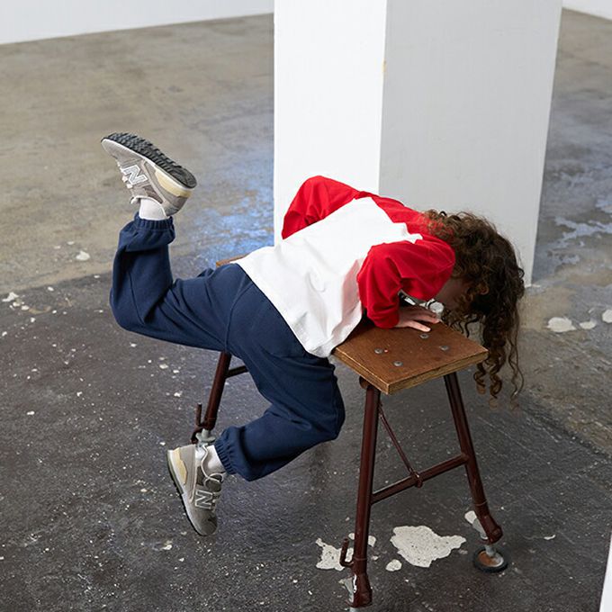 日本 b-ROOM - 彈性休閒素色運動風長褲-米杏