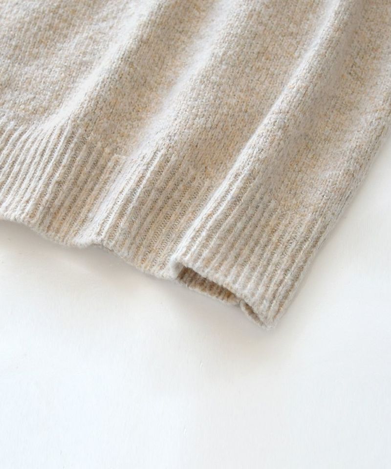 日本 zootie - 歐風圓領球心紋針織洋裝-淺灰米