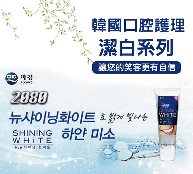 韓國2080 - 三重亮白修護牙膏-100gX2入組
