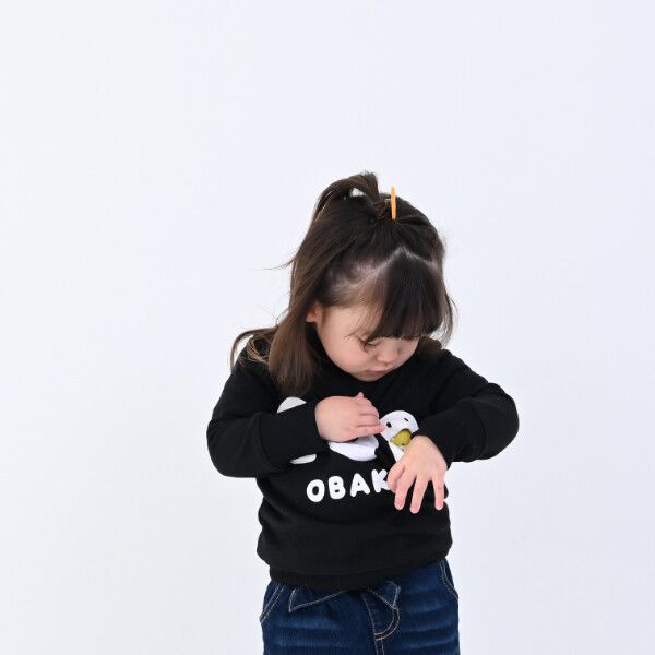 日本 Baby Room - 裏毛立體翻翻樂長袖上衣-可愛幽靈-淺灰