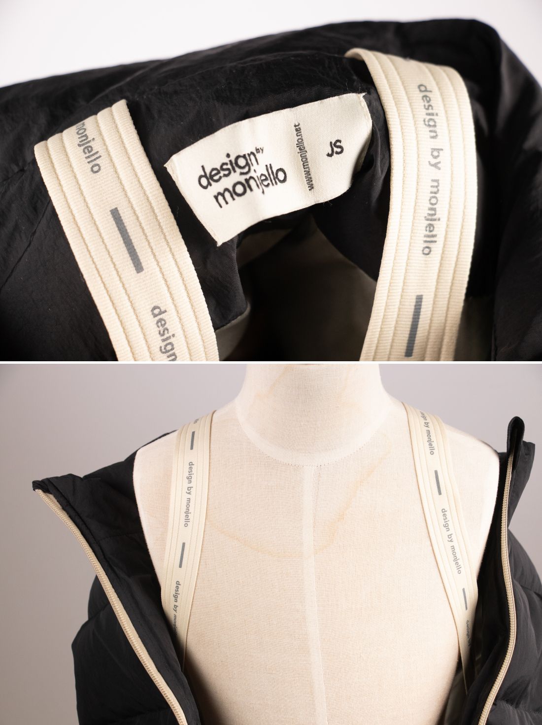 韓國 MONJELLO - (100%鴨絨)雪國來的長版羽絨外套-黑