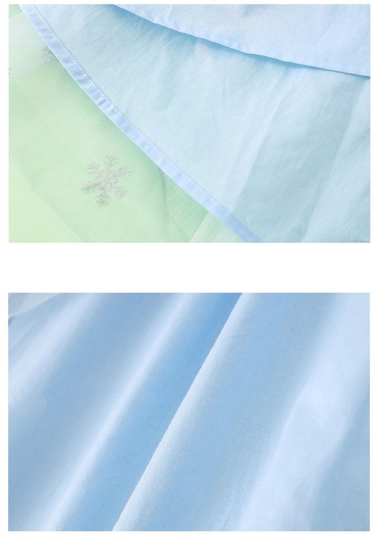 公主風娃娃領網紗洋裝-雪花寶石-淺藍色