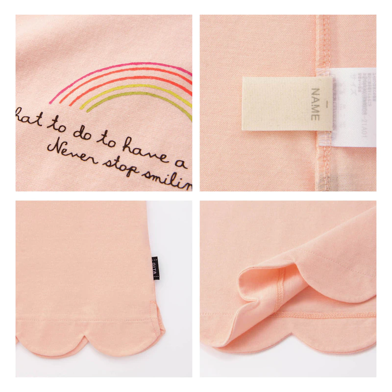 日本千趣會 - GITA 花朵衣襬印花短T-彩虹-黃