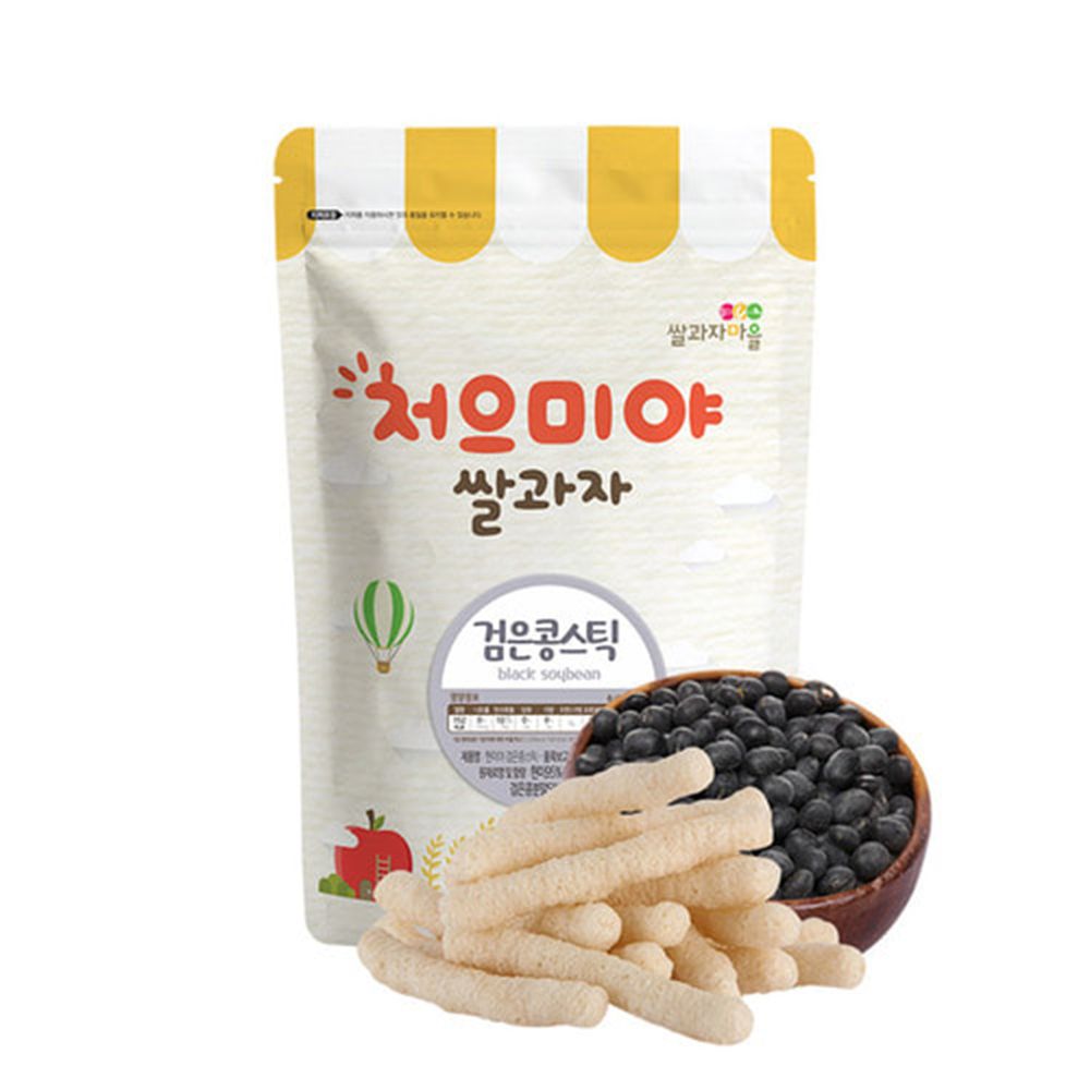 韓國SSALGWAJA米餅村 - 寶寶糙米棒-黑豆-黑豆-40g/包