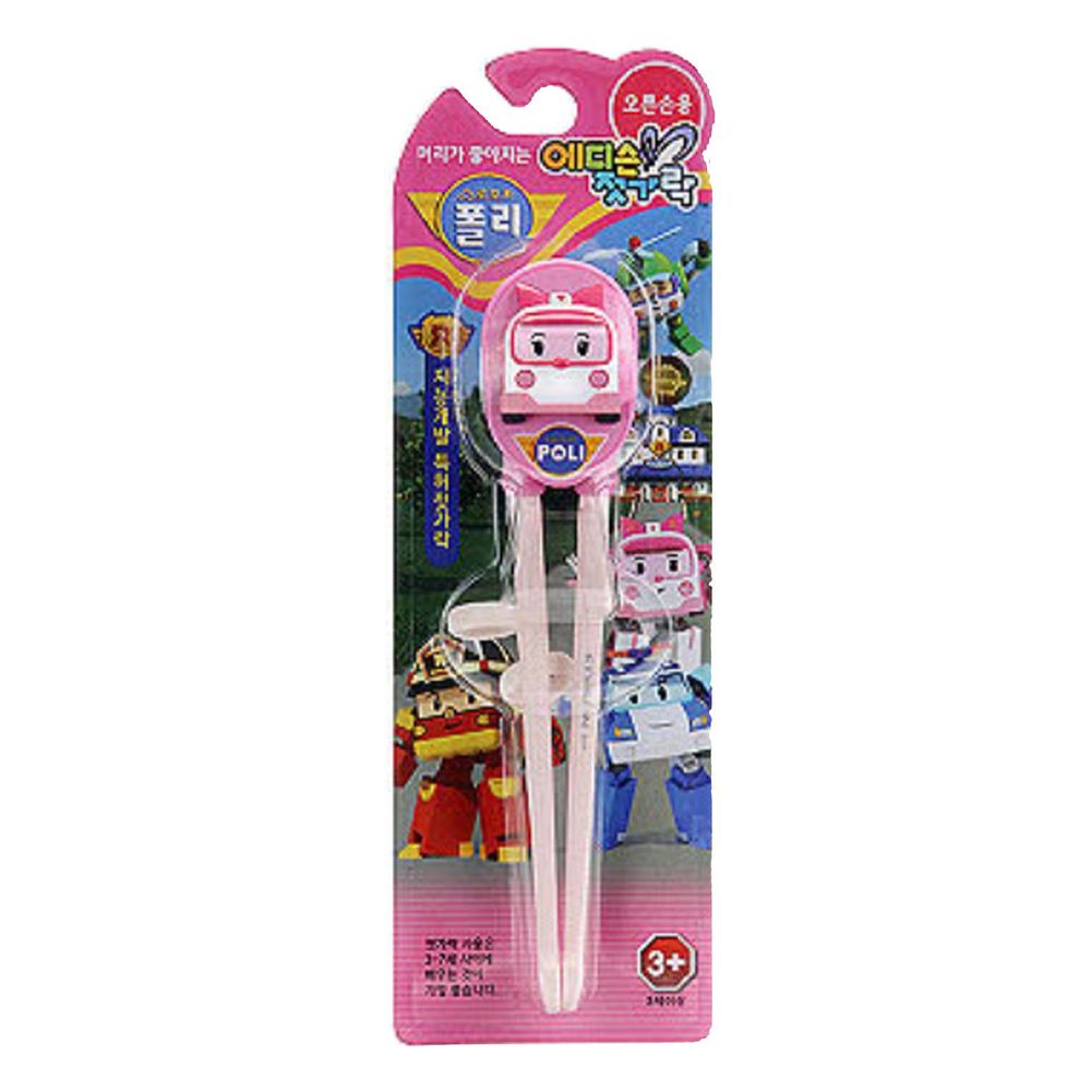 EDISON 愛迪生 - POLI 安寶 救援小英雄 兒童學習筷-粉-右手