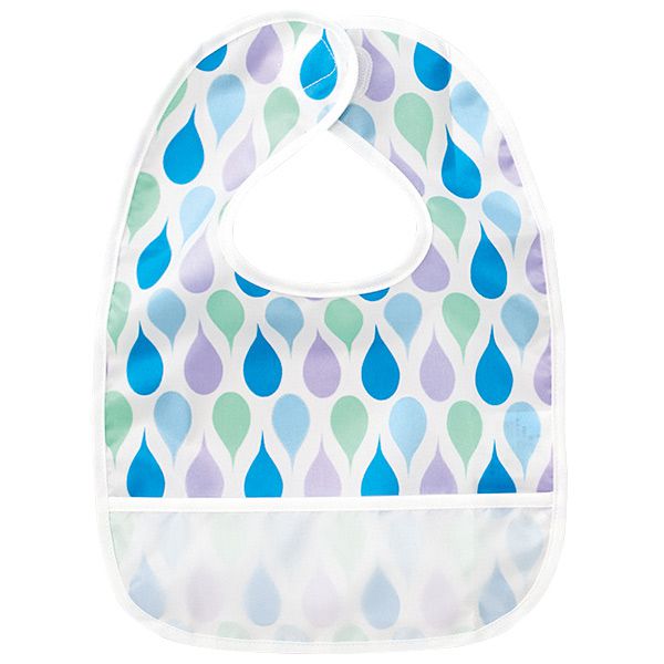 akachan honpo - 抗油汙、快乾圍兜-點點-藍色 (70cm～90cm)