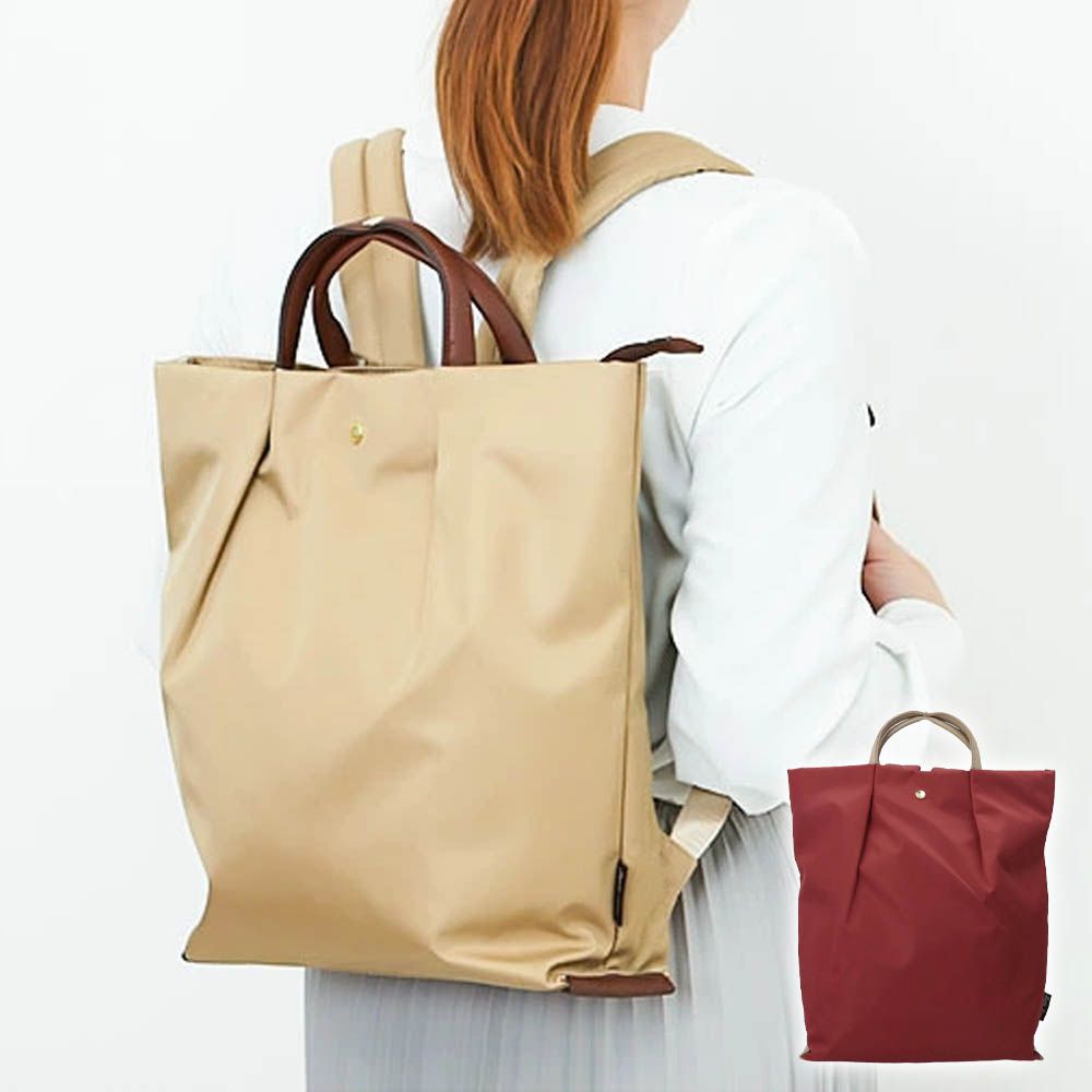 肩樂 光澤感防潑水手提/後背包-(可放A4)-紅 (34x28cm)