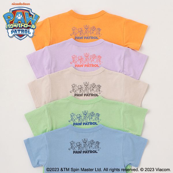 日本 petit main - 汪汪隊聯名 印花短袖上衣-毛毛-卡其