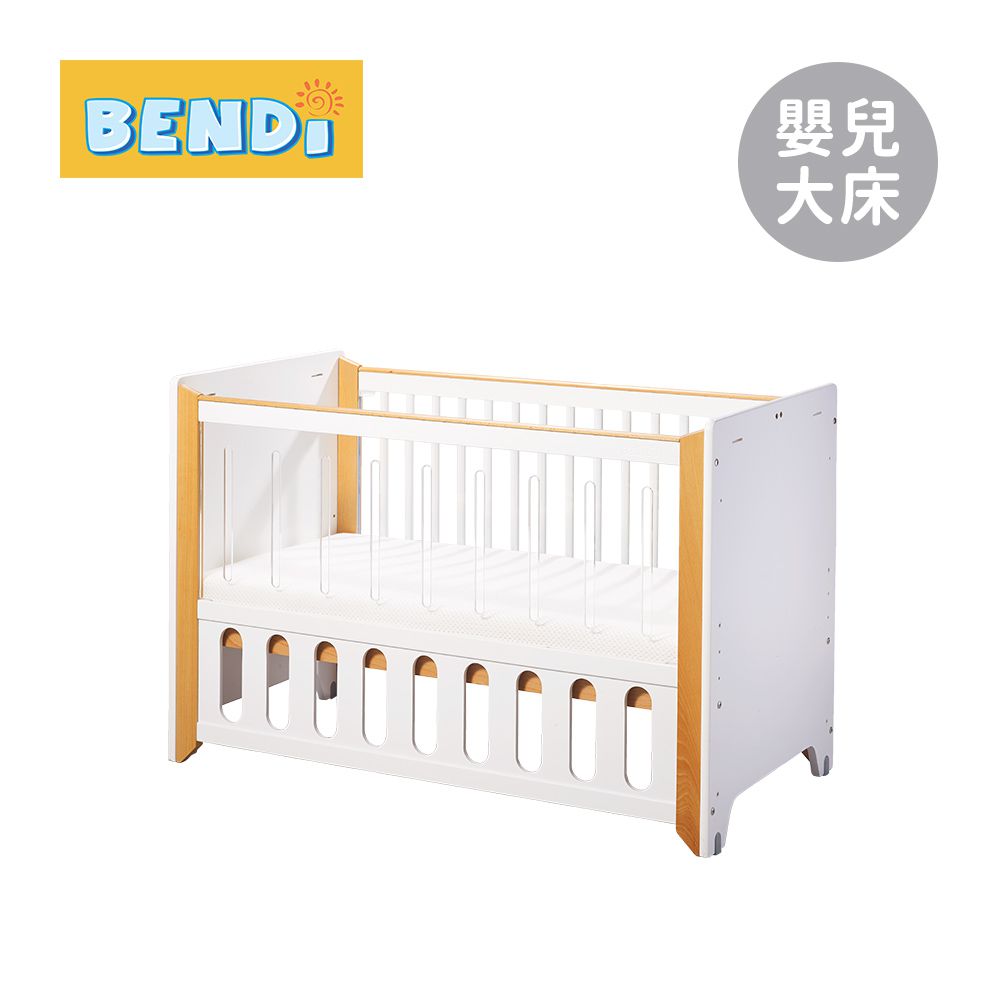 More Like 美型碳纖升降嬰兒大床 透明側板 (床架+有機眠床墊)