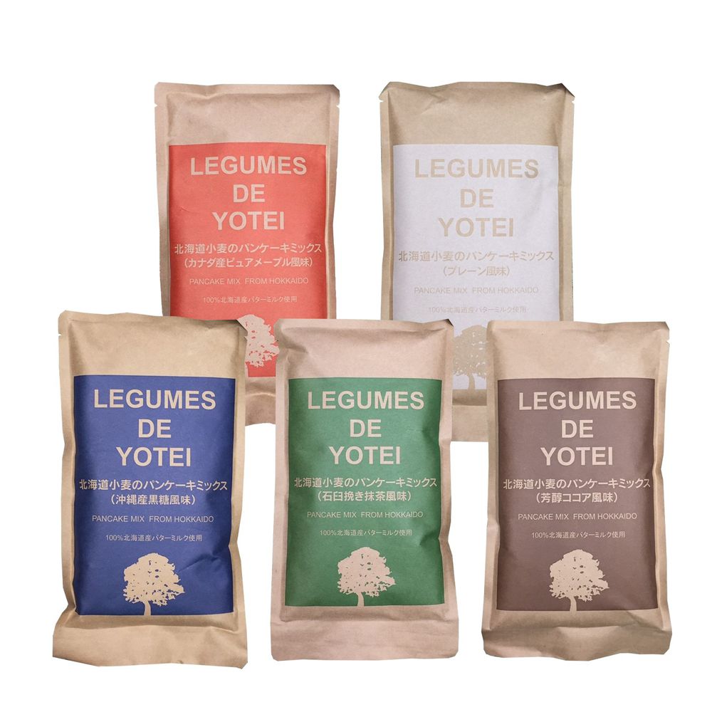 日本LEGUMES DE YOTEI - 北海道產天然鬆餅粉-五種口味組-180g*5