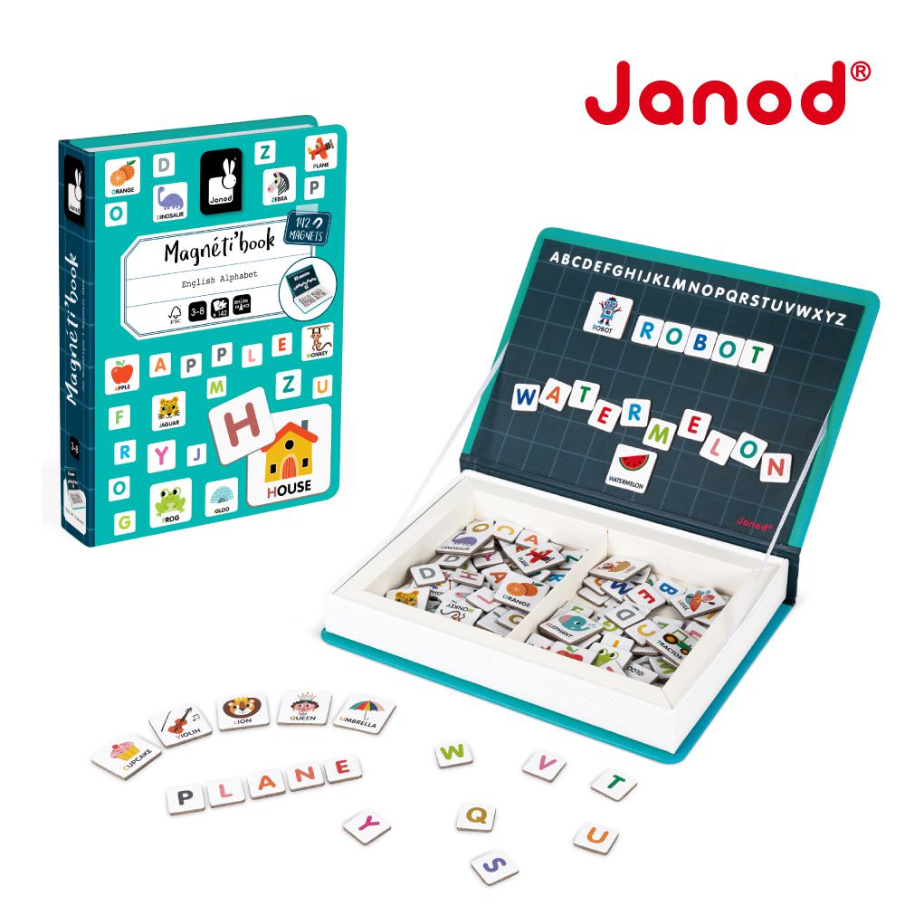 法國Janod - 【熱賣】磁鐵遊戲書-英文字母拼字