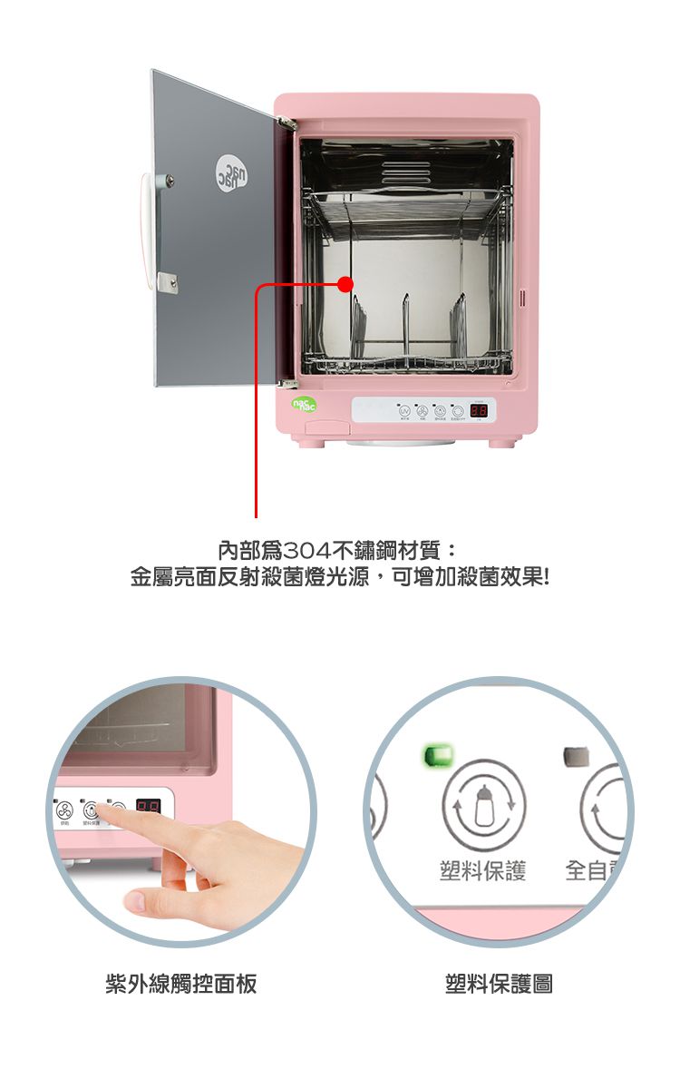 nac nac - 紫外線消毒烘乾機UA0014(粉)