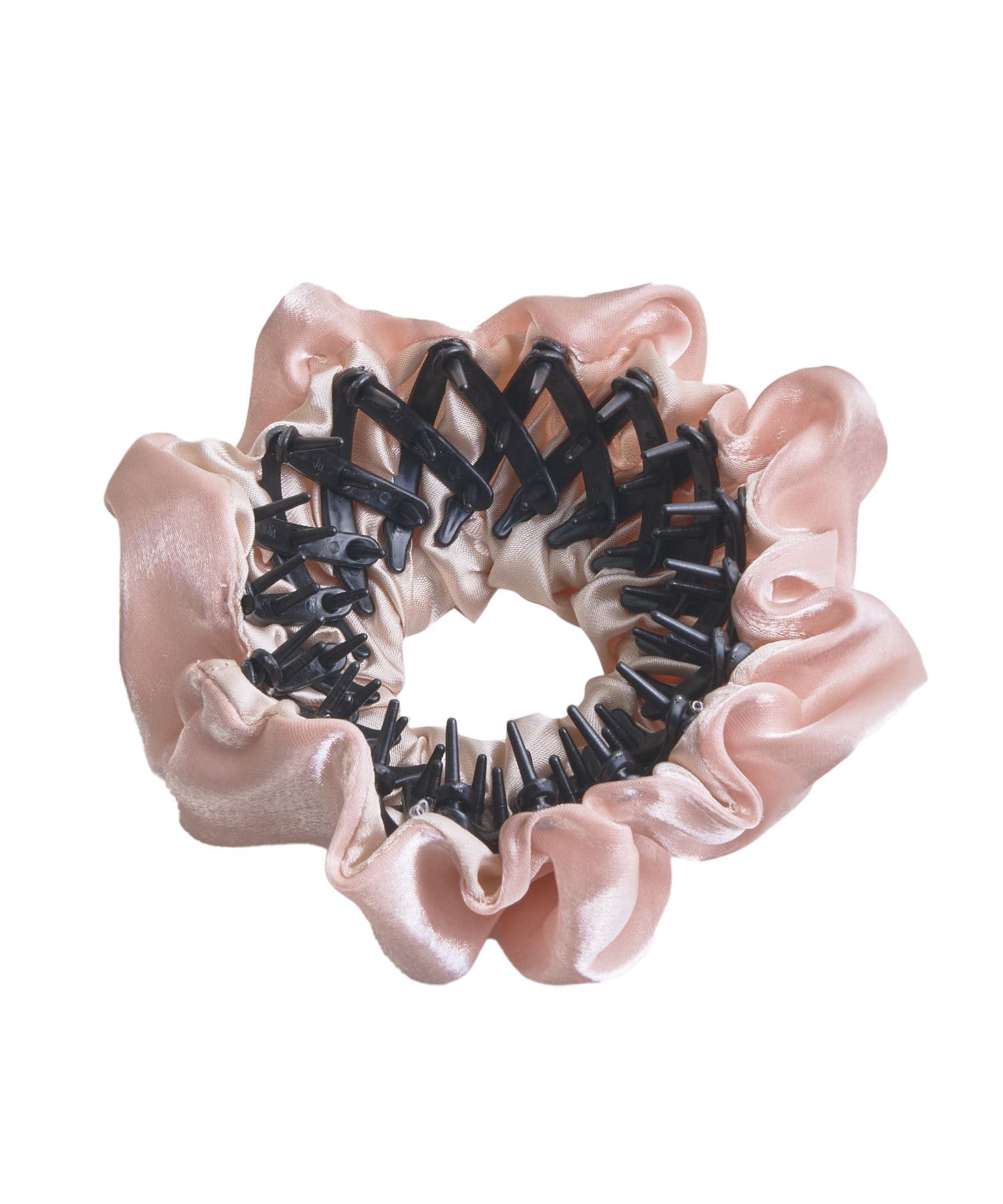 日本 Lattice - [日雜推薦] 不用綁！優雅光澤大腸圈髮環-波浪壓紋-時尚黑