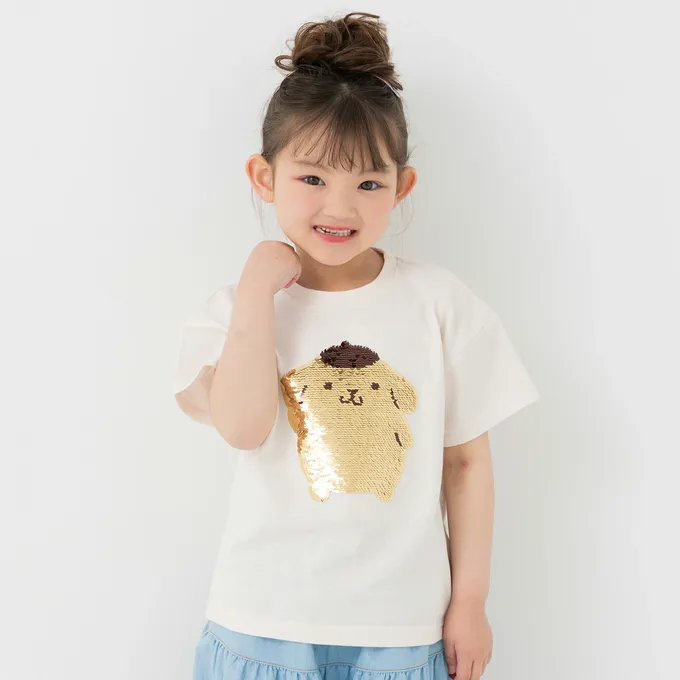 日本 Chil2 - 100%棉 可愛聯名立體印花短袖上衣-亮片小包造型-薰衣草