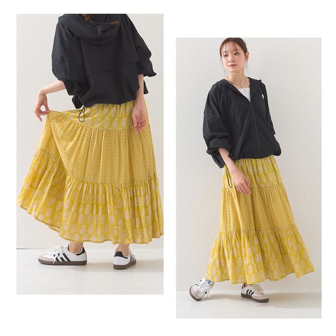 日本 OMNES - 100%印度棉 奢華圖騰長裙-紫