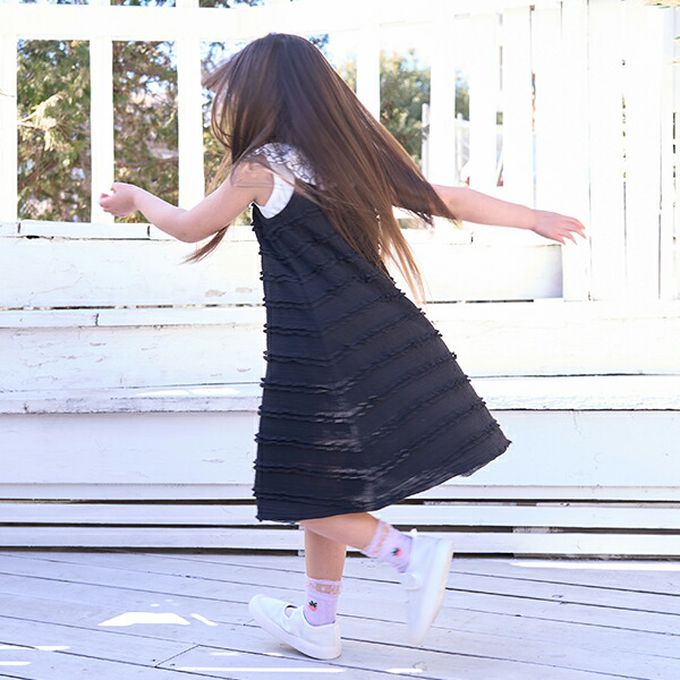 日本 Lycee mine - 度假感層次蕾絲吊帶洋裝-粉橘