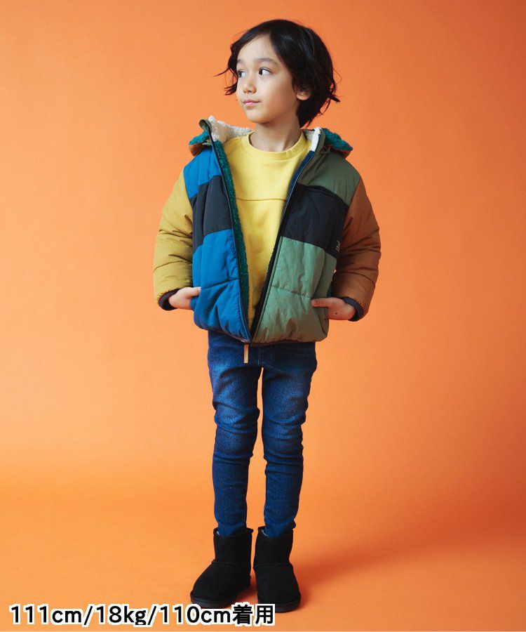 日本 BREEZE - [雙面穿]絨毛鋪棉繽紛保暖外套-黑系&迷彩