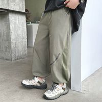 babybody - 腰鬆緊休閒束口長褲/防蚊褲-透氣網孔-綠色