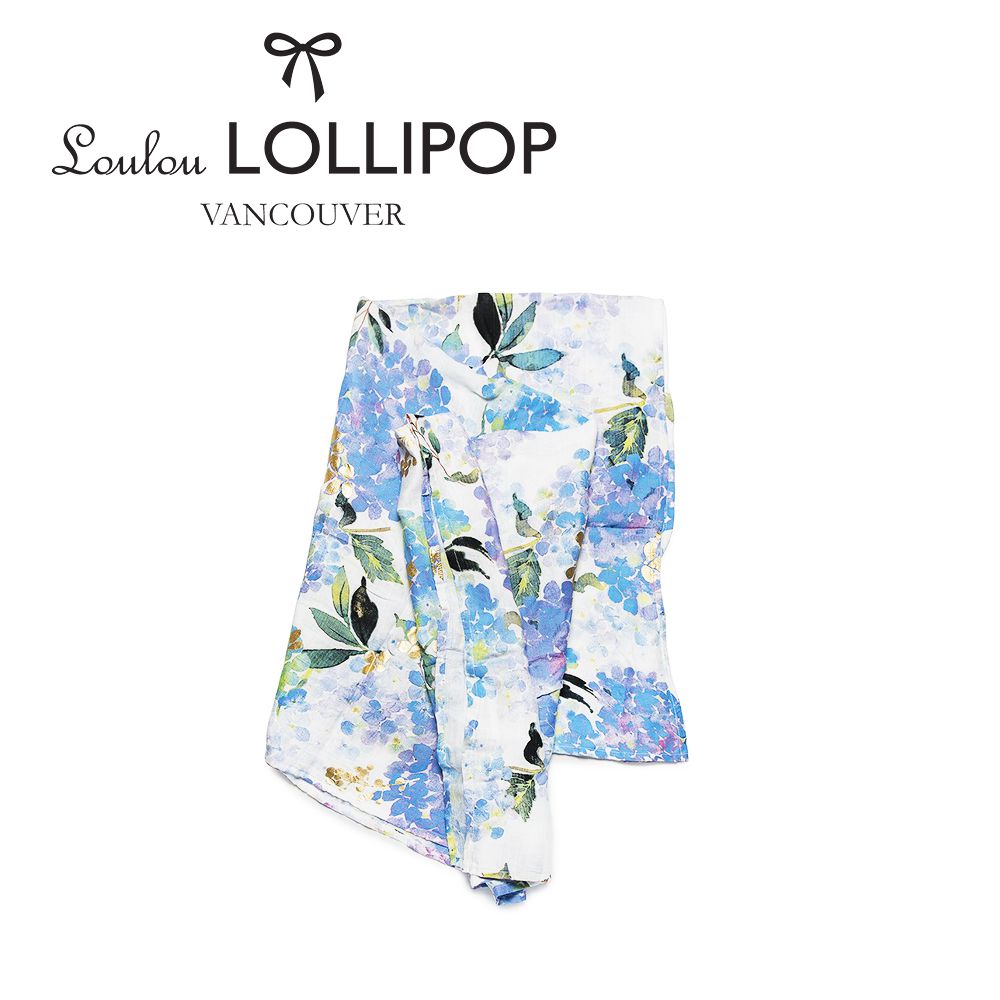 Loulou Lollipop - 竹纖維透氣包巾 - 主題款-紫色繡球花 (120x120cm)